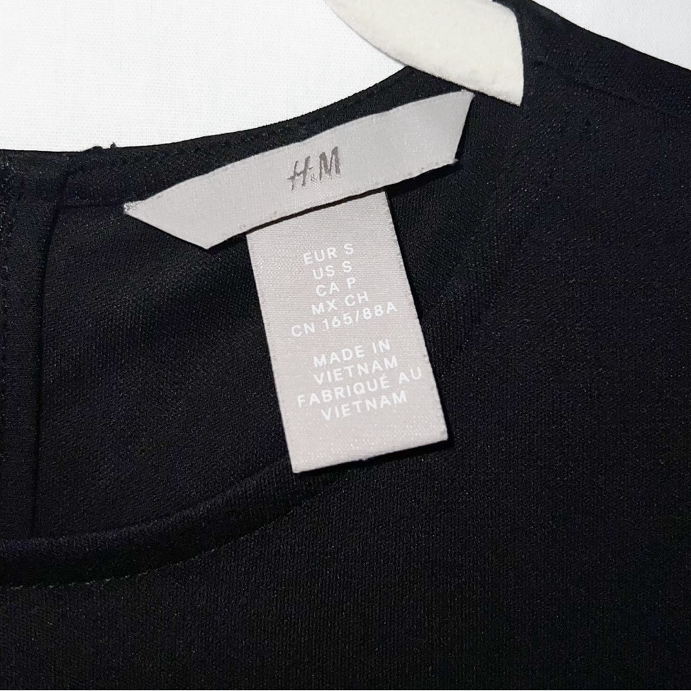 H&M Black Semi-Sheer Basic Workwear Blouse, Size S - Picture 2 of 10
